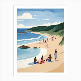 People On The Beach Painting (18) Art Print