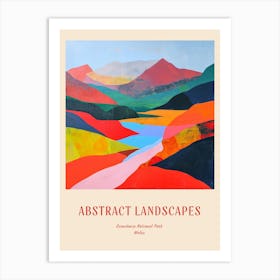 Colourful Abstract Snowdonia National Park Wales 7 Poster Art Print