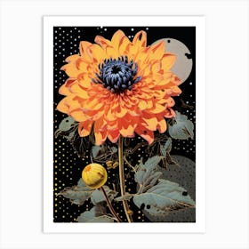 Surreal Florals Asters 1 Flower Painting Art Print