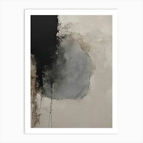 Abstract Beige and Black Minimalist Painting Art Print