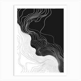 Black And White Wavy Lines Art Print