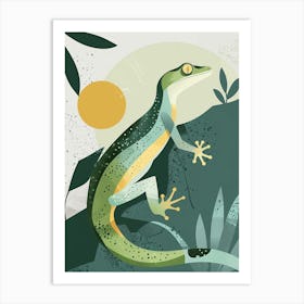 Lizard Modern Gecko Illustration 4 Art Print