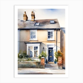 Watercolor Of A House in England Art Print