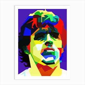 Maradona Footbal Legend Pop Art Wpap Art Print