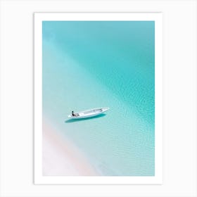 Small Boat In Turquoise Water Art Print