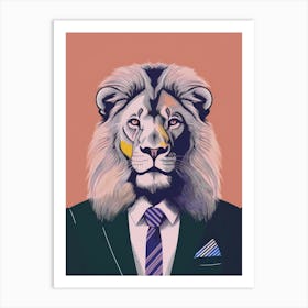 Lion In A Suit Art Print