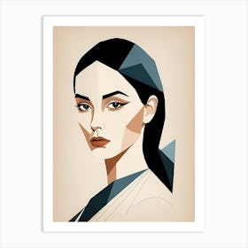 Minimalism Geometric Woman Portrait Pop Art (4) Art Print