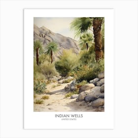 Indian Wells 1 Watercolour Travel Poster Art Print
