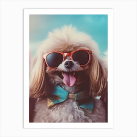 Portrait of a Poodle In Sunglasses Art Print