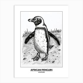 Penguin Waddling Poster Art Print