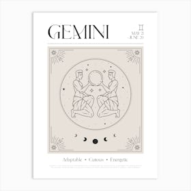 Gemini Zodiac 1 Art Print