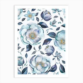 Watercolor Floral Pattern 4 Art Print