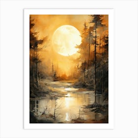 Full Moon In The Forest 1 Art Print