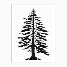 Sequoia Tree Simple Geometric Nature Stencil 1 Art Print