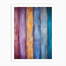 Colorful Painted Wooden Planks Art Print