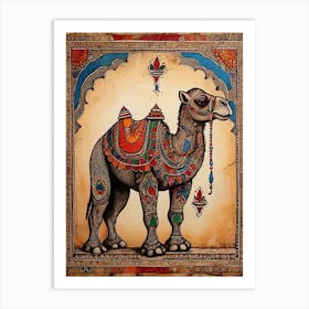 Default Traditional Madhubani Style Painting Of A Camel On A T 0 (2) Art Print