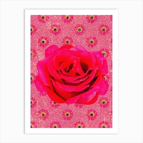 Glitter Sparkle Rose Pattern Art Print