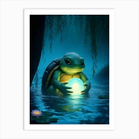 Turtle In The Water Poster