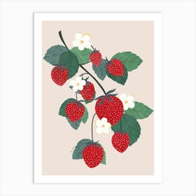 Strawberry Branch Art Print