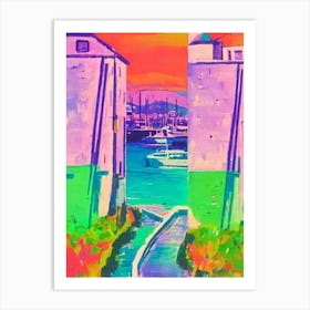 Port Of St John'S Canada Retro Risograph Print 1 harbour Art Print