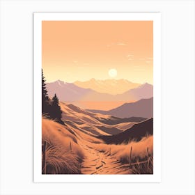 Dusky Track New Zealand 3 Hiking Trail Landscape Art Print