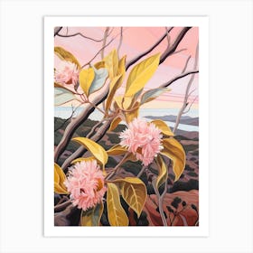 Bergamot 4 Flower Painting Art Print