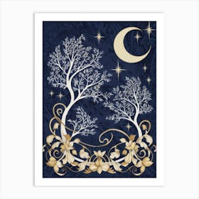 Moon And Trees 1 Art Print