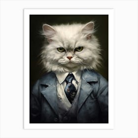Gangster Cat Selkirk Rex 3 Art Print