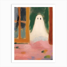 Open Window With A Ghost, Matisse Style, Spooky Halloween 1 Art Print
