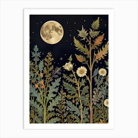 Landscape Moon In Forest Style William Morris 11 Art Print