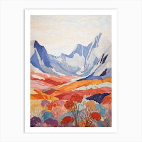 Ben Nevis Scotland 4 Colourful Mountain Illustration Art Print