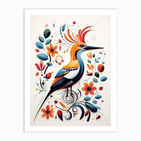 Scandinavian Bird Illustration Hoopoe 2 Art Print