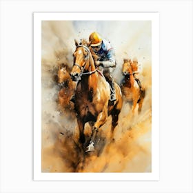Jockeys Racing Horses sport Art Print
