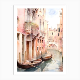 Canal With Gondolas Art Print