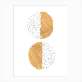 Mustard abstract shapes Art Print