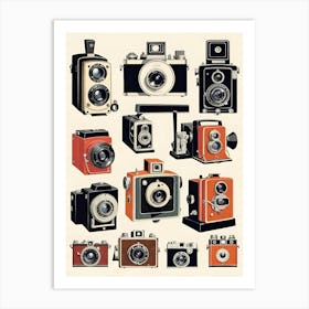 Vintage Cameras Art Print