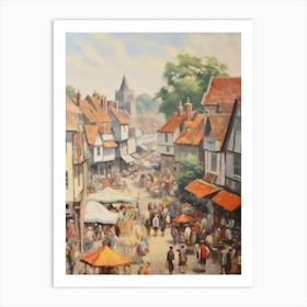 Vintage English Village Fair Art Art Print