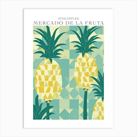 Mercado De La Fruta Pineapples Illustration 3 Poster Art Print