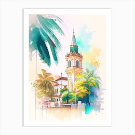 Cebu Philippines Watercolour Pastel Tropical Destination Art Print
