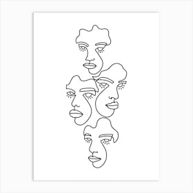 Lost In Thoughts Line Art Print