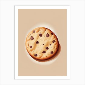 Chocolate Chip Cookie Dessert Retro Minimal 1 Flower Art Print