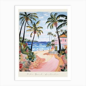 Poster Of Palm Beach, Australia, Matisse And Rousseau Style 3 Art Print