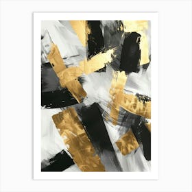 Abstract Gold And Black Painting 3 Art Print