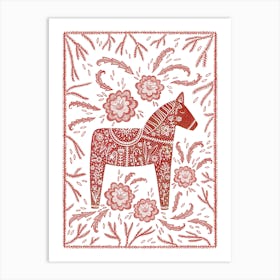 Swedish Dala Horse Red Art Print