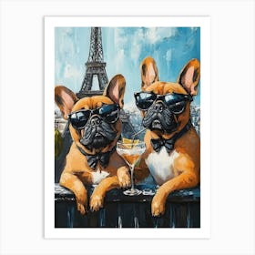 Whimsical Frenchies At The Bar 21 Art Print