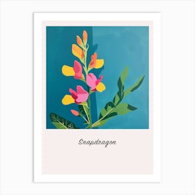 Snapdragon 3 Square Flower Illustration Poster Art Print