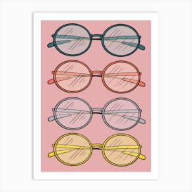Eyeglasses in Pink Art Print