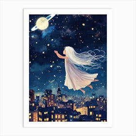 Little Girl In The Sky Art Print