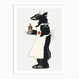 Bear Holding A Medicine Bottle, Edward Penfield Art Print
