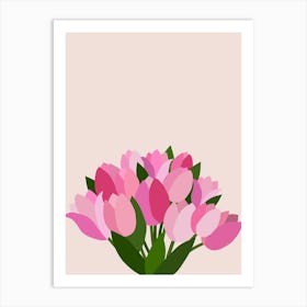 Fresh Tulips - Pink Flowers Art Print